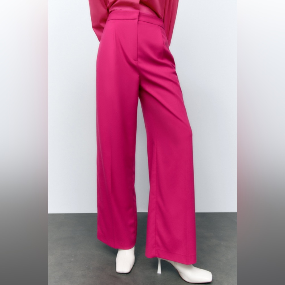 Pink Wide leg pants Zara